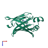 PDB entry 1a18 coloured by chain, top view.