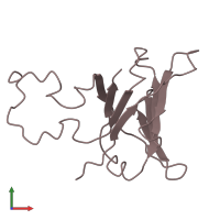 PDB entry 1a1d coloured by chain, front view.
