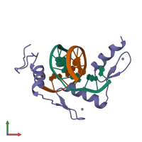 PDB entry 1a1g coloured by chain, front view.
