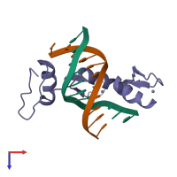 PDB entry 1a1g coloured by chain, top view.