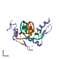PDB entry 1a1h coloured by chain, front view.