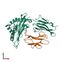 PDB entry 1a1m coloured by chain, front view.