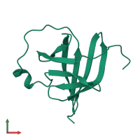 PDB entry 1a1x coloured by chain, front view.