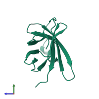 PDB entry 1a1x coloured by chain, side view.