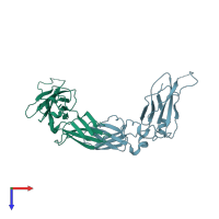 PDB entry 1a21 coloured by chain, top view.