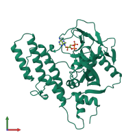 PDB entry 1a26 coloured by chain, front view.