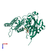 PDB entry 1a26 coloured by chain, top view.