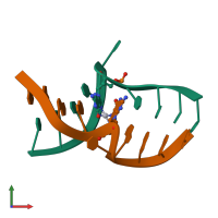 PDB entry 1a2e coloured by chain, front view.