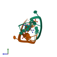 PDB entry 1a2e coloured by chain, side view.