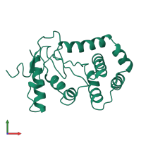 PDB entry 1a2j coloured by chain, front view.