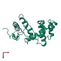PDB entry 1a2j coloured by chain, top view.
