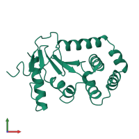 Thiol:disulfide interchange protein DsbA in PDB entry 1a2m, assembly 1, front view.