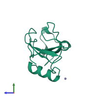 Monomeric assembly 1 of PDB entry 1a2p coloured by chemically distinct molecules, side view.