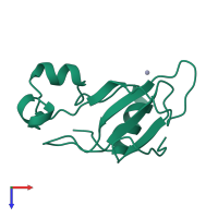 Monomeric assembly 1 of PDB entry 1a2p coloured by chemically distinct molecules, top view.