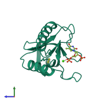 PDB entry 1a2u coloured by chain, side view.