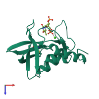 PDB entry 1a2u coloured by chain, top view.
