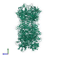 Peroxisomal primary amine oxidase in PDB entry 1a2v, assembly 1, side view.