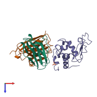 PDB entry 1a2y coloured by chain, top view.