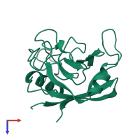 PDB entry 1a33 coloured by chain, top view.