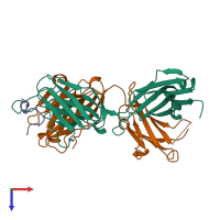 PDB entry 1a3r coloured by chain, top view.