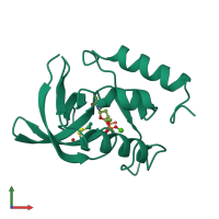 PDB entry 1a3t coloured by chain, front view.