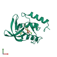 PDB entry 1a3u coloured by chain, front view.