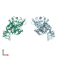 PDB entry 1a3x coloured by chain, front view.