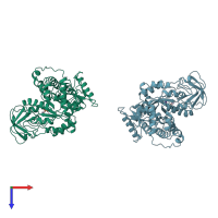 PDB entry 1a3x coloured by chain, top view.