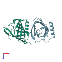 PDB entry 1a3y coloured by chain, top view.