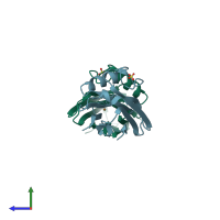 PDB entry 1a4b coloured by chain, side view.