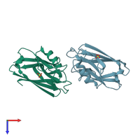 PDB entry 1a4b coloured by chain, top view.