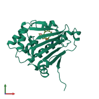 PDB entry 1a4h coloured by chain, front view.