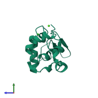 PDB entry 1a4v coloured by chain, side view.