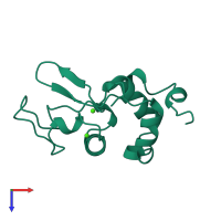 PDB entry 1a4v coloured by chain, top view.