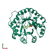 PDB entry 1a53 coloured by chain, front view.