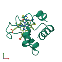 PDB entry 1a56 coloured by chain, front view.