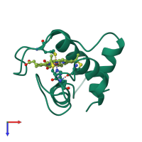 PDB entry 1a56 coloured by chain, top view.