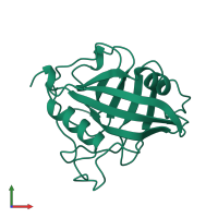 PDB entry 1a58 coloured by chain, front view.