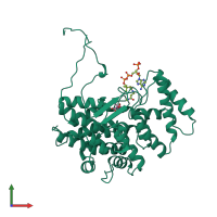 PDB entry 1a59 coloured by chain, front view.