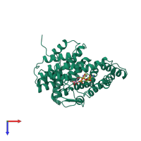 PDB entry 1a59 coloured by chain, top view.