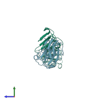 PDB entry 1a5d coloured by chain, side view.