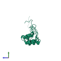 Monomeric assembly 1 of PDB entry 1a5e coloured by chemically distinct molecules, side view.