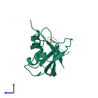 PDB entry 1a5p coloured by chain, side view.