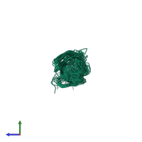 PDB entry 1a5r coloured by chain, ensemble of 10 models, side view.