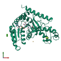 PDB entry 1a5z coloured by chain, front view.