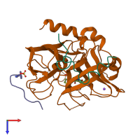 PDB entry 1a61 coloured by chain, top view.