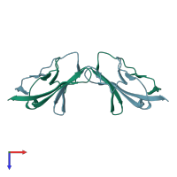 PDB entry 1a64 coloured by chain, top view.