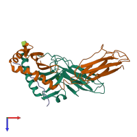 PDB entry 1a6a coloured by chain, top view.