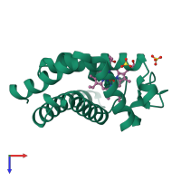 PDB entry 1a6m coloured by chain, top view.