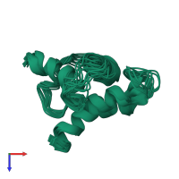 PDB entry 1a6s coloured by chain, ensemble of 20 models, top view.